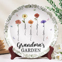 Gift For Mother,Gift For Grandma,Love - Birth Flower Grandma's Garden - Personalized Ceramic Plate