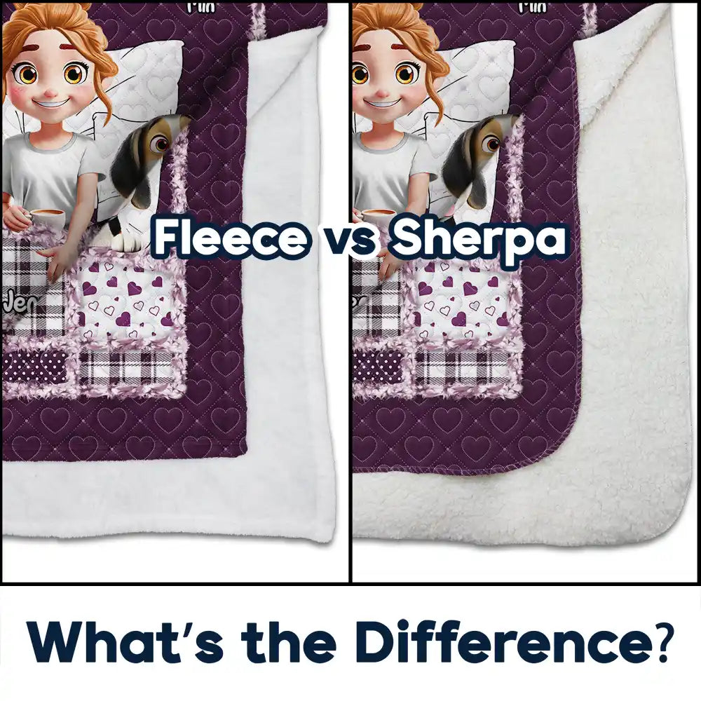 Gift For Women,Gift For Men,Pet Lovers,Pet Mom,Pet Dad,Dog Lovers,Dog Mom,Dog Dad,Happy - Quilt Pattern My Dog Cuddling Blanket - Personalized Fleece Blanket, Sherpa Blanket