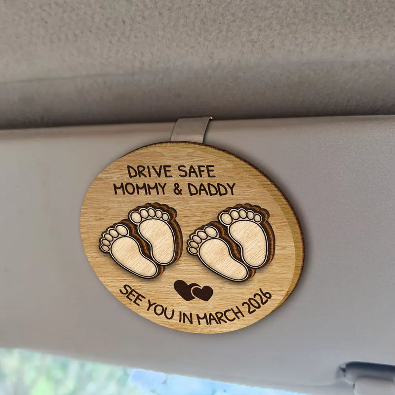 New Dad,New baby,New Mom,Happy - Expecting Parents See You In - Personalized Custom Shaped Car Visor Clip