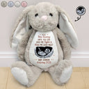 Custom Photo, New baby, New Mom, New Dad, Happy - Custom Photo Baby Expecting Hug This Bunny Untill You Can Hold Me Tight - Personalized Soft Toy Bunny