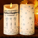 Gift For Women,Gift For Mother,Mom - Daughters (Adult),Mom - Daughters (Young),Gift For Daughter,Love - 3D Metal Effect Birth Month Flowers Mother And Daughters - Personalized Flameless LED Candle