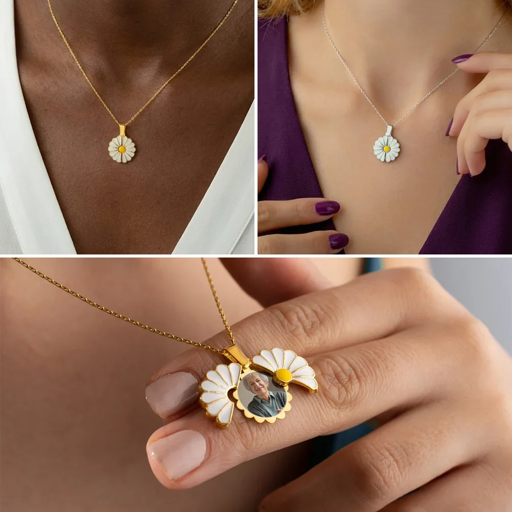 Gift For Wife,Gift For Girlfriend,Gift For Yourself,Gift For Women,Gift For Mother,Gift For Grandma,Gift For Daughter,Memorial,Sad - Custom Photo Frame In Memorial Of Loved Ones - Personalized Hidden Message Necklace