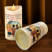 Gift For Mother, Mom - Daughters (Adult), Happy - Mother & Daughter My Friend Today My Daughter Forever - Personalized Flameless LED Candle