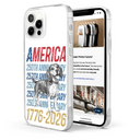 America 250th, Custom Photo, Independence Day, Art Design, Pet Lovers, Proud, Photo - Pencil Sketch - White BG - Custom Photo Pencil Sketch Art Dog Cat America 250th Anniversary - Personalized Clear Phone Case