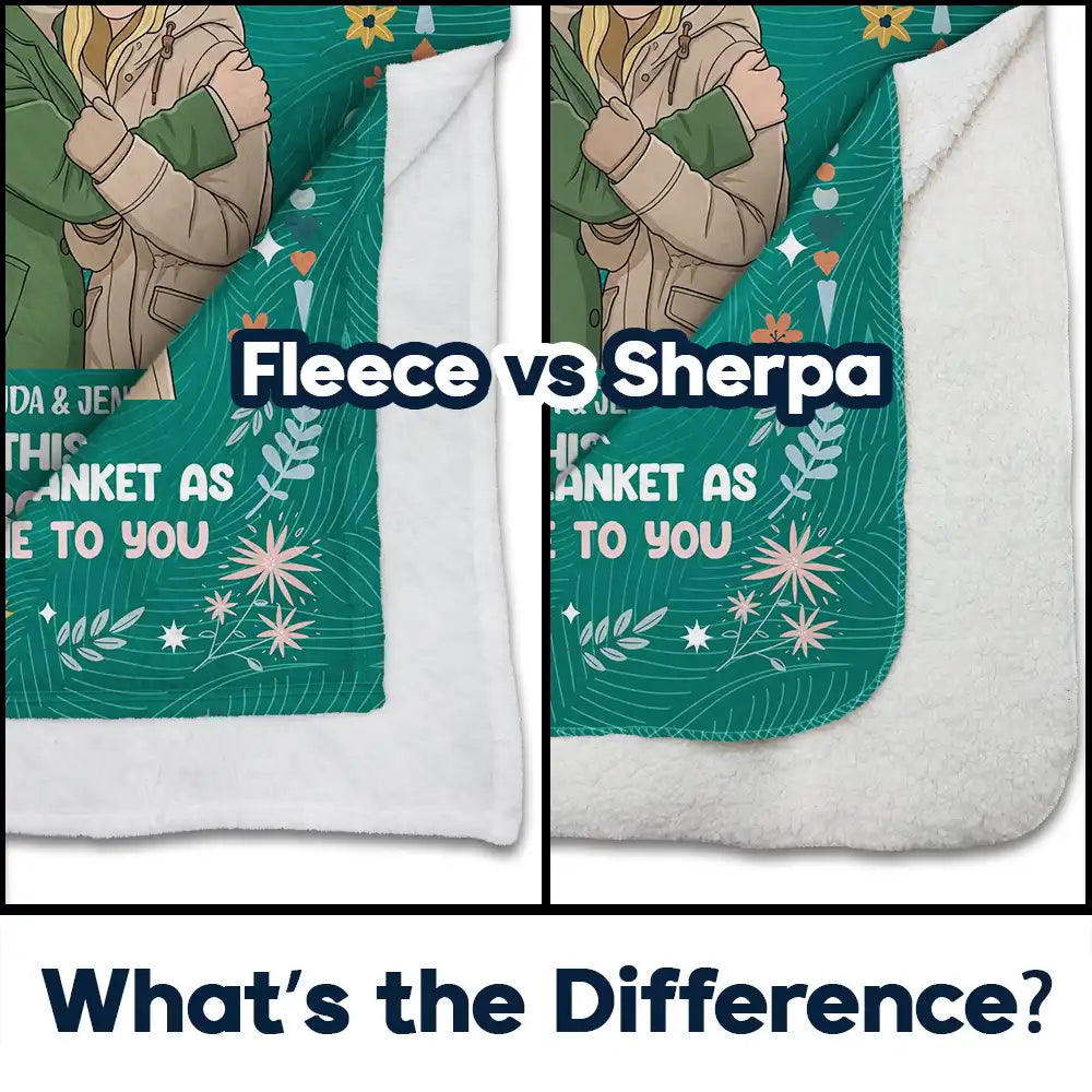 Art Design,Gift For Cousin,Christmas,Gift For Sister,Gift For Sibling,Custom Photo,Cozy,Photo - Faceless Portrait - Custom Photo Faceless Portrait Think Of This Blanket As A Hug - Personalized Fleece Blanket, Sherpa Blanket
