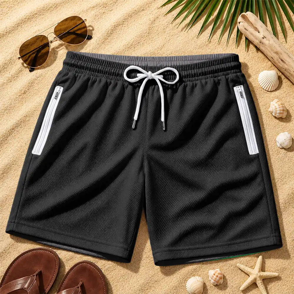 Devoted, Christian, Gift For Men, Gift For Yourself, Summer, Custom Letter, Icon - Hidden Bible Verses God Says You Are For Him, Husband, Son - Personalized Swim Trunks With Liner
