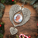 Christmas,Custom Photo,Sympathetic,Family,Memorial,Upload Full Photo - Custom Photo Memorial I Have An Angel Watching Over Me - Personalized Angel Wings Photo Ornament