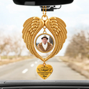 Christmas,Custom Photo,Sympathetic,Family,Memorial,Upload Full Photo - Custom Photo Memorial I Have An Angel Watching Over Me - Personalized Angel Wings Photo Ornament