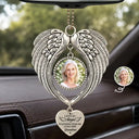 Christmas,Custom Photo,Sympathetic,Family,Memorial,Upload Full Photo - Custom Photo Memorial I Have An Angel Watching Over Me - Personalized Angel Wings Photo Ornament