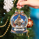 Independence Day,America 250th,Christmas,Proud,Custom Photo,Family,Remove BG Photo - Custom Photo Christmas 250th Anniversary Family Wrapped In Love - Personalized Custom Shaped Acrylic Ornament