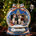 Independence Day,America 250th,Christmas,Proud,Custom Photo,Family,Remove BG Photo - Custom Photo Christmas 250th Anniversary Family Wrapped In Love - Personalized Custom Shaped Acrylic Ornament