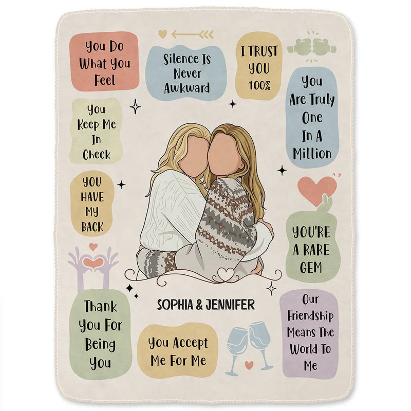 Grateful,Art Design,Gift For Bestie,Christmas,Photo - Faceless Portrait - Custom Photo Faceless Portrait Why You Are My Bestie - Personalized Fleece Blanket, Sherpa Blanket