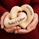 First Christmas,Christmas,Married Couple,Romantic,Gift For Couples,Custom Text - First Christmas Couples, Newlywed, Housewarming Gifts - Personalized Wooden Infinity Heart Sculpture