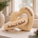 First Christmas,Christmas,Married Couple,Romantic,Gift For Couples,Custom Text - First Christmas Couples, Newlywed, Housewarming Gifts - Personalized Wooden Infinity Heart Sculpture