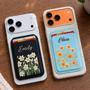Christmas,Gift For Yourself,Gift For Women,Vector,Happy - Birth Month Flower Booming For Her, Mothers, Sisters, Friends - Personalized Magnetic Phone Wallet