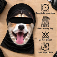 Christmas,Custom Photo,Gift For Couples,Humorous,Old Couples,Skiing,Upload Full Photo - Winter Skiing Gag Gift For Dog, Cat Lovers - Personalized Custom Photo 3D Realistic Pet Face Balaclava Face Mask