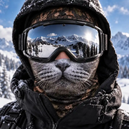 Christmas,Custom Photo,Gift For Couples,Humorous,Old Couples,Skiing,Upload Full Photo - Winter Skiing Gag Gift For Dog, Cat Lovers - Personalized Custom Photo 3D Realistic Pet Face Balaclava Face Mask