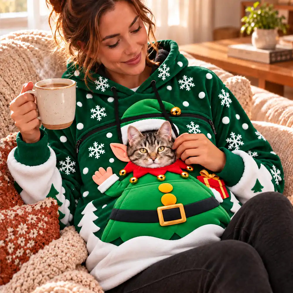 Adorable,Christmas,Gift For Mother,Gifts For Her,Icon,Pet Lovers,Pet Mom - Funny Adorable Gift For Dog Cat Mom - Personalized Warm And Cozy Christmas Pet Carrier Hoodie