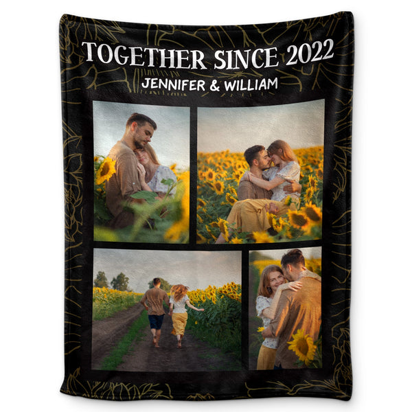 Custom Photo Couple Together Since - Personalized Custom Fleece Blanket
