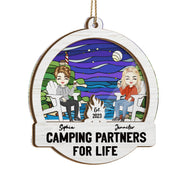 Camping Partners For Life - Christmas Gift For Couples - Personalized Suncatcher Ornament