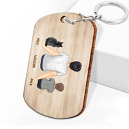 Backside Best Dad Ever - Gift For Father - Personalized Wooden Keychain