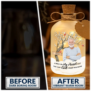 Family,Memorial,Custom Photo,Gift For Women,Gift For Men,Sad - Custom Photo Calendar Memorial The Moment Your Heart Stopped - Personalized Short Bottle Light