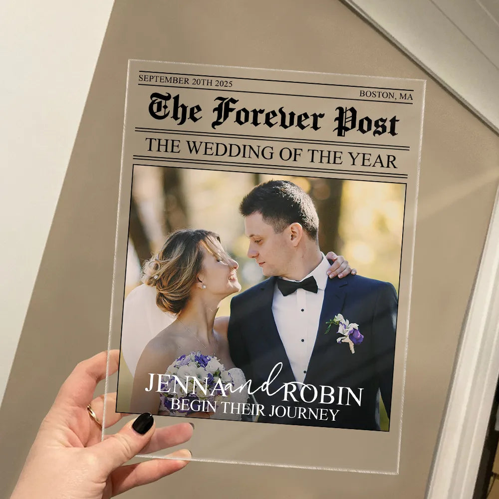 Gift For Couples,Wedding,Love,Gift For Women,Gift For Men,Gift For Wife,Gift For Husband,LGBT - Custom Photo The Wedding Of The Year Newlywed Couples - Personalized Vertical Rectangle Acrylic Plaque