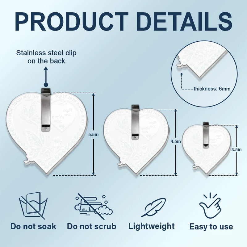 Memorial,Family,Gift For Men,Gift For Women,Sad - Memorial Your Wings Were Ready 3D Effect - Personalized Custom Shaped Acrylic Car Visor Clip