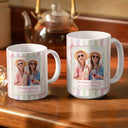 Gift For Bestie,Gift For Sisters,Custom Photo,Happy - Custom Photo Right In The Throat Besties Stripe Style - Personalized White Edge-to-Edge Mug