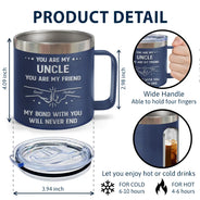 Gift For Brothers,Cousin,Happy,Gift For Men,Gift For Father - You Are My Brother My Friend - Personalized 14oz Stainless Steel Tumbler With Handle