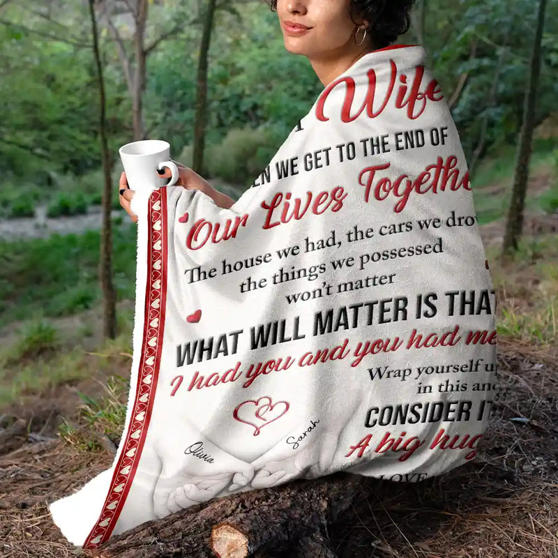 Top Market,Gift For Couples,Old Couples,Gift For Women,Gift For Men,LGBT,Love - 3D Effect Holding Hands Couple I Wish I Could Turn Back The Clock - Personalized Fleece Blanket, Sherpa Blanket