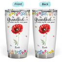 Gift For Grandma,Gift For Women,Happy,Top Market - Crystal Effect Birth Flower Grandkids Make Life More Grand - Personalized Tumbler