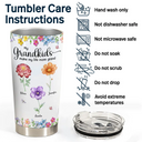 Gift For Grandma,Gift For Women,Happy,Top Market - Crystal Effect Birth Flower Grandkids Make Life More Grand - Personalized Tumbler