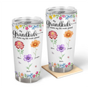 Gift For Grandma,Gift For Women,Happy,Top Market - Crystal Effect Birth Flower Grandkids Make Life More Grand - Personalized Tumbler