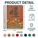 Gift For Women,Gift For Bestie,Gift For Yourself,Gift For Daughter,Happy - Birth Month Flower Watercolor She Is Blessed She Is Strong - Personalized Leather Journal