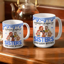 Gift For Sisters,Gift For Bestie,Gift For Women,Funny,Top Market - 3D Effect Congrats On Being My Sister Bestie - Personalized White Edge-to-Edge Mug