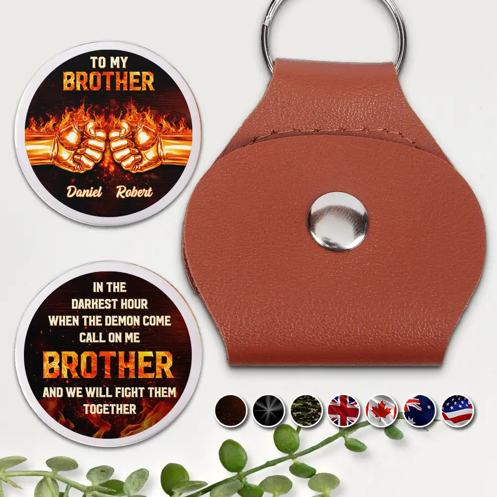 3D Metal Effect In The Darkest Hour Call On Me Brother - Personalized Leather Pocket Hug
