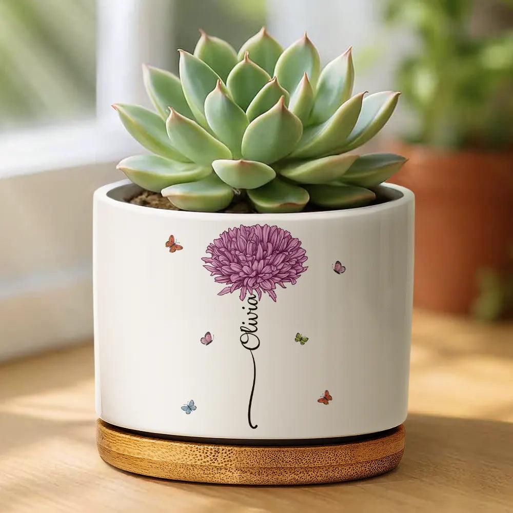 Gift For Daughter,Gift For Women,Happy,Gift For Grandkids,Top Market - Birth Month Flower The Only Thing Better Than Being Your Mother - Personalized Ceramic Plant Pot