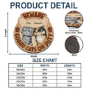 Pet Lovers,Pet Mom,Pet Dad,Pet Couple,Dog Lovers,Dog Mom,Dog Dad,Dog Couple,Cat Lovers,Cat Mom,Cat Dad,Cat Couple,Family,Happy,Top Market - Faux Embroidery Effect Beware Guard Dogs Cats On Duty - Personalized Custom Shaped Doormat