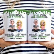 Gift For Daughter,Gift For Son,Gift For Grandkids,Gift For Women,Gift For Men,Mom - Daughters (Adult),Mom - Daughters (Young),Mom - Sons,Mom - Children,Dad - Daughters (Adult),Dad - Daughters (Young),Dad - Sons,Dad - Children,Grandpa - Grandkids,Grandma - Grandkids,Happy,Top Market,Top Market,Vector - 3D Inflated Effect Mom & Daughter Complicated Noisy Tender - Personalized White Edge-to-Edge Mug
