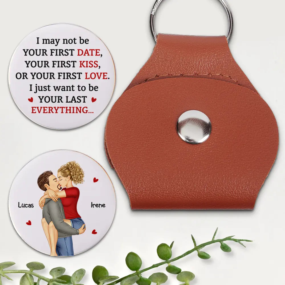 Couple I Want To Be Your Last Everything - Personalized Leather Pocket Hug