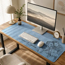 Gift For Couples,Gift For Husband,Gift For Wife,Gift For Boyfriend,Gift For Girlfriend,Non-Eng,Photo - Pencil Sketch,Romantic - Custom Photo Pencil Sketch You & Me We Got This Till Our Last Breath - Personalized Leather Desk Mat