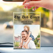 Gift For Father,Top Market,Custom Photo,Photo,Grateful - Custom Photo The Father's Day Times - Personalized Acrylic Car Hanger