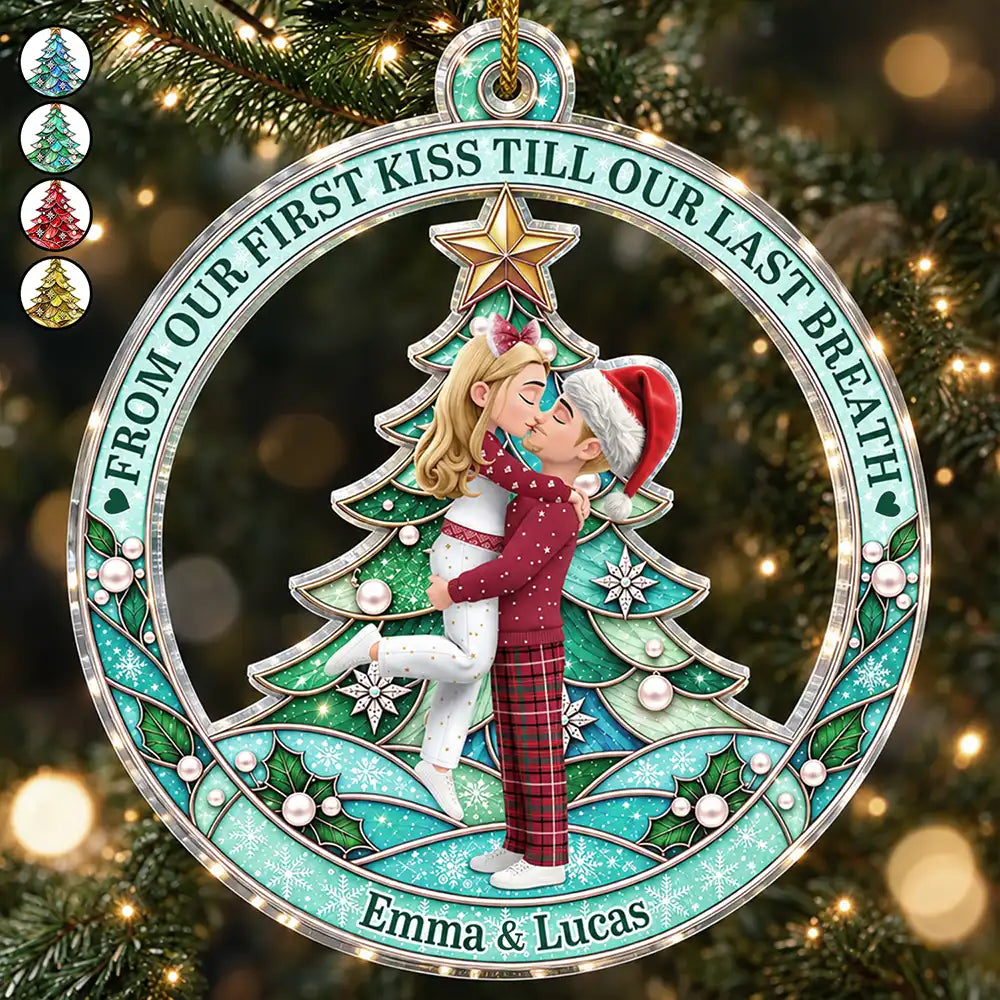 Christmas Gift For Couple - Personalized From Our First Kiss Acrylic Ornament