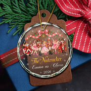 Christmas, Custom Text, Gift For Children, Gift For Daughter, Gifts For Her, Proud - Gift For Ballerina Girls - Personalized Name & Role Pink Ballet Characters Circle Glass Ornament