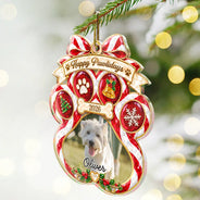 Christmas, Custom Photo, Memorial, Pet Lovers, Pet Memorial, Sympathetic, Top Market, Upload Full Photo - Pet Memorial Christmas Gift - Personalized Custom Photo In Loving Memory Acrylic Ornament