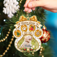 Christmas, Custom Photo, Memorial, Pet Lovers, Pet Memorial, Sympathetic, Top Market, Upload Full Photo - Pet Memorial Christmas Gift - Personalized Custom Photo In Loving Memory Acrylic Ornament