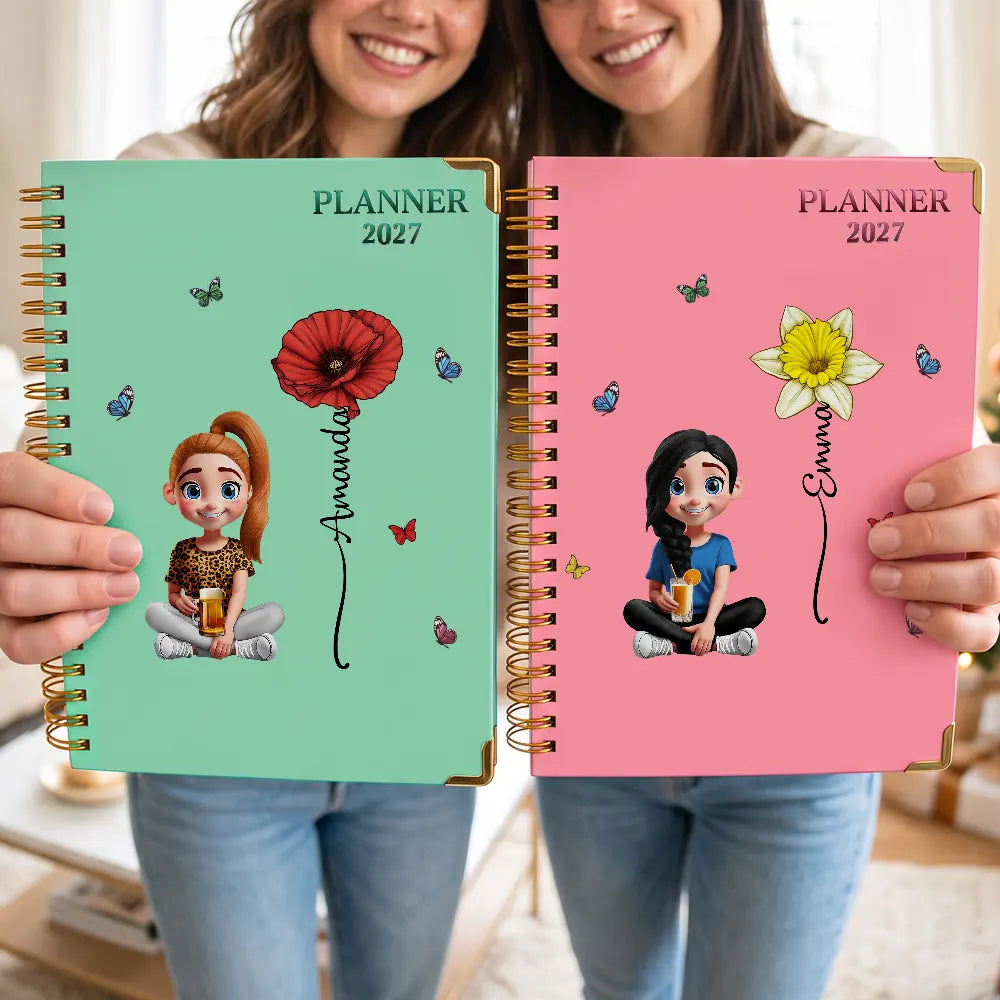 Gift For Women, Gift For Yourself, Gifts For Her, Happy, Top Market, Vector - Gift For Her, Daughter, Mom, Friends, Coworkers - Personalized Birth Flower And Character Journal