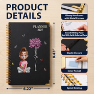 Gift For Women, Gift For Yourself, Gifts For Her, Happy, Top Market, Vector - Gift For Her, Daughter, Mom, Friends, Coworkers - Personalized Birth Flower And Character Journal