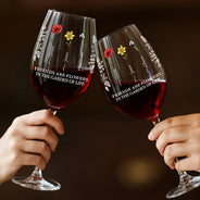 Gift For Bestie, Happy - Takes A Long Time To Grow - Personalized Wine Glass
